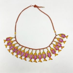 Vintage | Multicolor Fish Statement Necklace 80s 90s Style